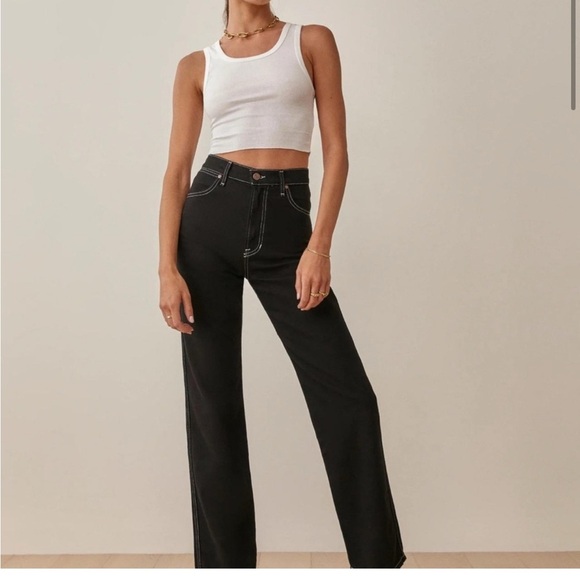 Reformation Cowboy High Rise Straight Jeans - Picture 1 of 11